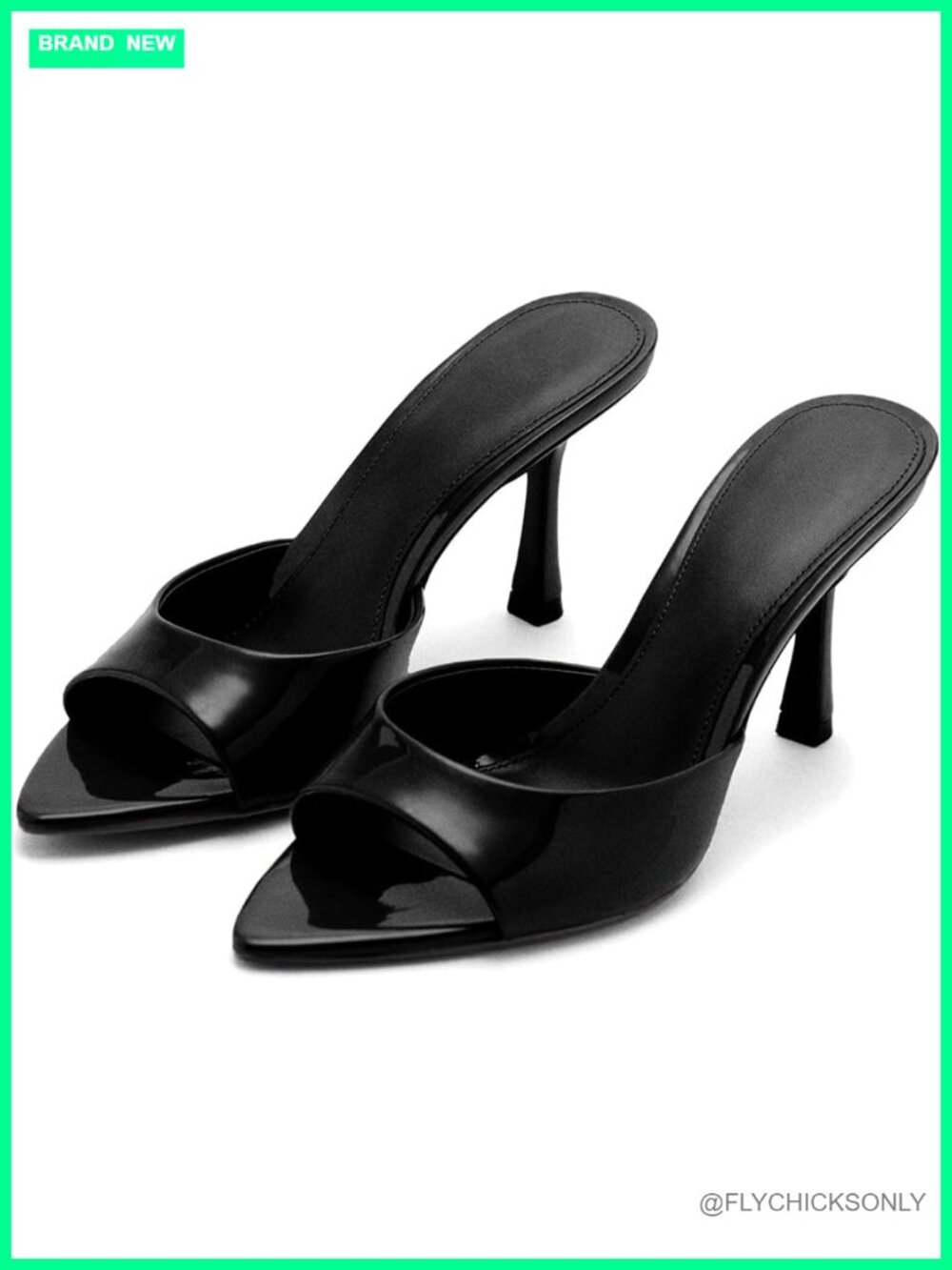 Wnshonzy Women's Heeled Sandals Pointed Toe Stiletto Pumps Mule Slip On